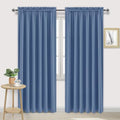Wide Blackout Curtains for Bedroom 70 x 84 Inch Long Dusty Blue (Dusty Blue / 70"W x 84"L (Pack of 2))