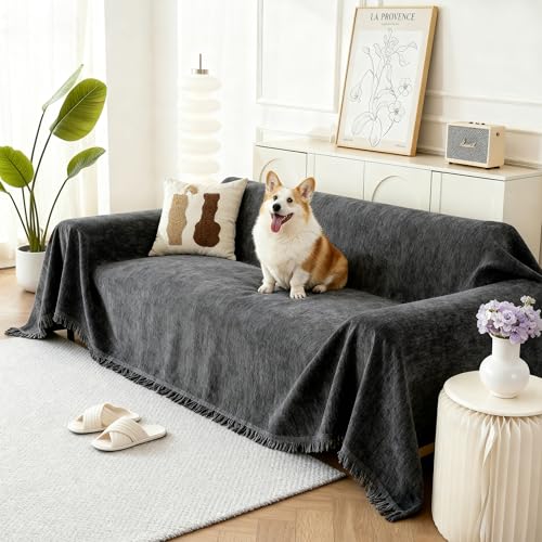 Couch Cover for Sofa (Charcoal Grey / 91*134 inch)