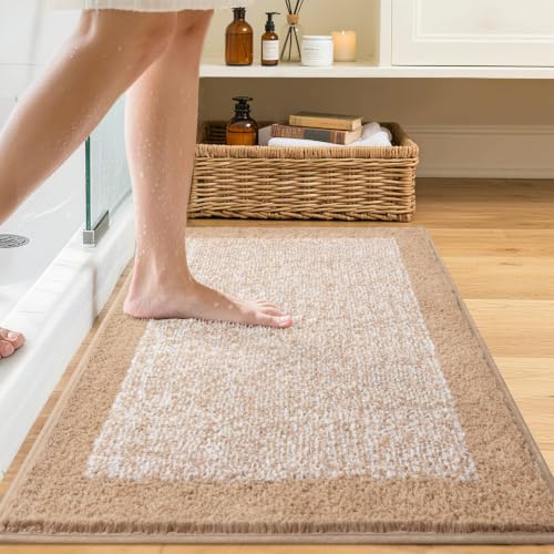 Bathroom Rugs 30x20 Non Slip Washable (Beige / 1'8" x 2'6" (Rectangular))