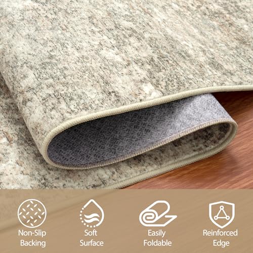 9x12 Area Rugs for Living Room Washable Bedroom Dining Room Beige Brown (Beige/Brown / 9' x 12' (Rectangular))