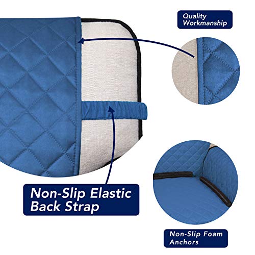 Reversible Quilted Sofa Cover Dog Couch Covers for Sofa (Large / Blue/Ivory)