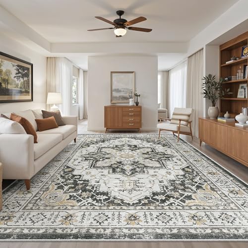 8x10 Area Rugs for Living Room (Black / 8' x 10' (Rectangular))