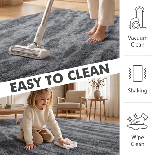 9x12 Ft Extra Large Shag Rugs for Living Room (Eb Grey 4sm03 / 9' X 12' (Rectangular))