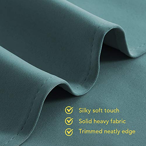 Bedroom Curtain Panels Blackout Draperies (Sea Teal / 42"W x 45"L (Pack of 2))