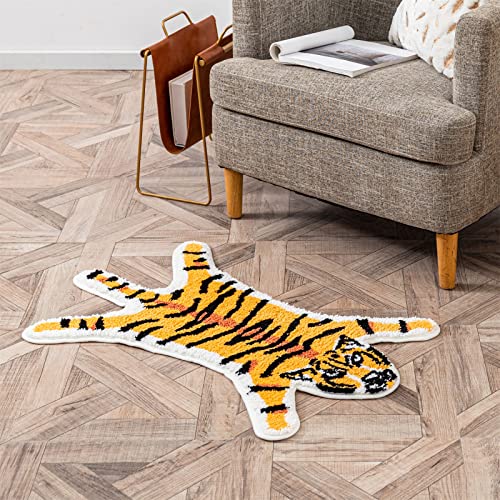 Tiger Print Rug (Black+yellow Tiger Print - 32.2x21.4inch)
