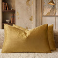 Golden Velvet Pillow Covers 12x20 Decorative Pillows Pack of 2 (Golden / 20" x 12" (Pack of 2))