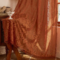 Boho Lace Curtains 63 Inch 2 Panels (Terracotta / 52"W x 63"L (Pack of 2))