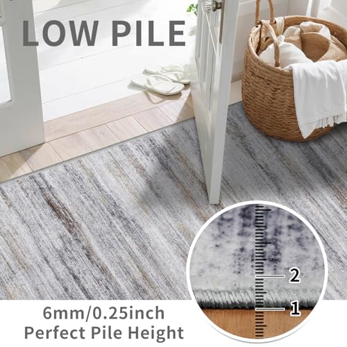 3x8 Washable Runner Rug for Family (Beige/Grey / 3' x 8' (Runner))