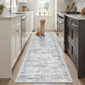Runner Rug 2x6 Washable Kitchen Hallway Runners Non (Grey / 2' x 6' (Runner))