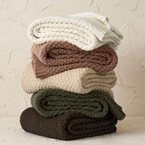 HOME Chunky Chenille Knit Throw Blanket (Cocoa Brown / 50" X 60")