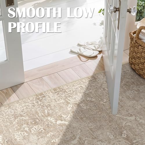 4x12 Washable Hallway Runner Rug (Natural Beige / 4x12)