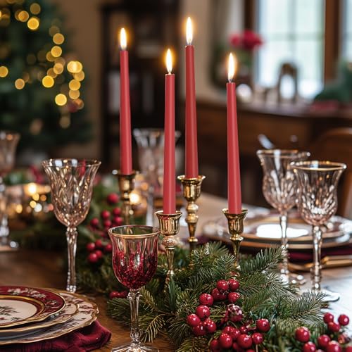 0.87×10 Inch Dark Red Taper Candles (Dark Red)