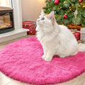 Hot Pink Round Rugs for Bedroom (2 Ft Round / Hot Pink)