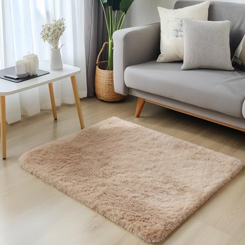 2x2 Machine Washable Small Rug (2×2 Ft Square / Beige)