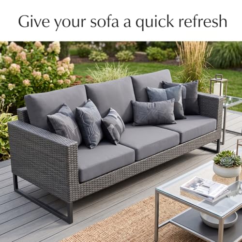 4 Pcs Stretch Cushion Covers (Dark Grey / Seat Cover)