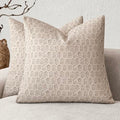 Decorative Floral Print Throw Pillow Covers 22×22 Ivory Beige (22" x 22" (Pack of 2) / Biscotti Beige)