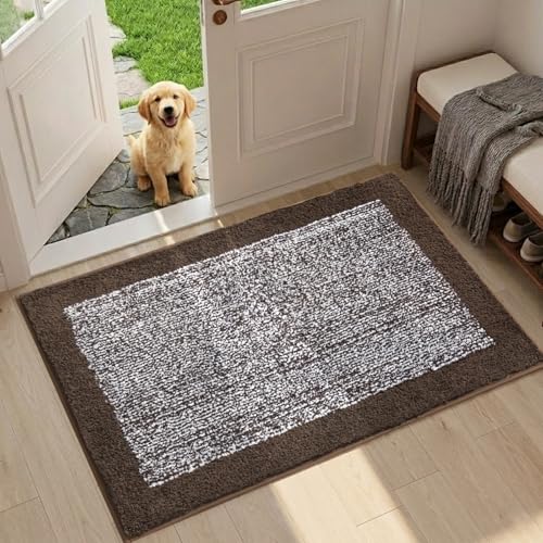 Bathroom Rugs 30x20 Non Slip Washable (Brown / 1'8" x 2'6" (Rectangular))