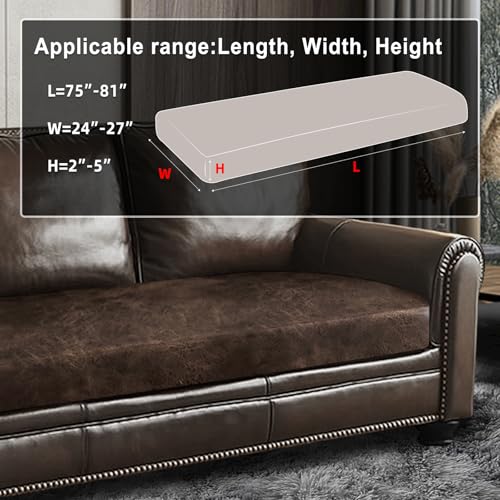 Leather Look Couch Cushion Covers Sofa Seat Slipcovers Sets Couches Furniture Protector for Sectional Armchair Loveseat Pets Kids Stretch (1 Cushion XL Sofa / Brown)