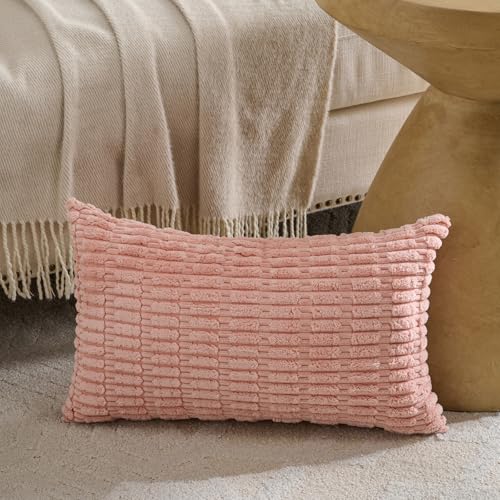 4 Packs Decorative Throw Pillow Covers for Living Room Couch Bed (20" x 12" (Pack of 4) / Pink Series)