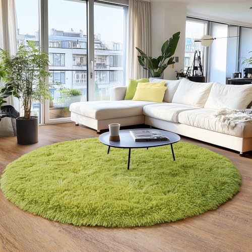 6‘x6’ Grass Green Round Rug for Bedroom (6' (Round) / Grass Green)