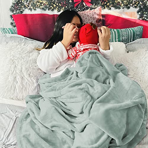 GentleSoft Sage Green Fleece Blankets Queen Size (05 - Sage Green / Queen (90" X 90"))