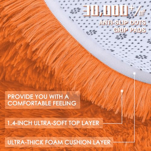 3x5 Machine Washable Small Bedside Rug (3x5 Ft / Orange)