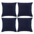 4 Packs Decorative Throw Pillow Covers for Living Room Couch Bed (24" x 24" (Pack of 4) / Navy Blue)