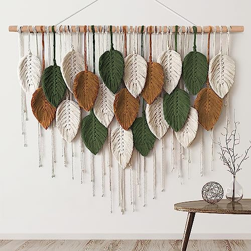 Large Macrame Wall Hanging Boho Woven Tapestry Chic Home Decor Wall Art (39"W x 29.5"L)