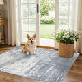 Washable 3x4 Kitchen Area Rugs (3x4 / Blue/Ivory)