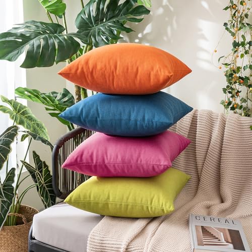Decorative Outdoor Pillow Covers Waterproof 18x18 Hot Pink (18" x 18" (Pack of 2) / Hot Pink)
