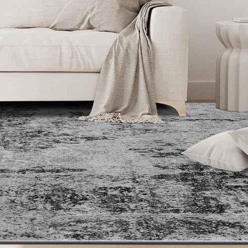5x8 Area Rugs for Living Room Washable Bedroom Dining Room Black Grey Gold (Black Grey/Gold / 5' x 8' (Rectangular))