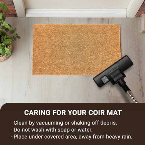 Coco Coir Door Mat with Heavy Duty Backing (Plain - 1pack)