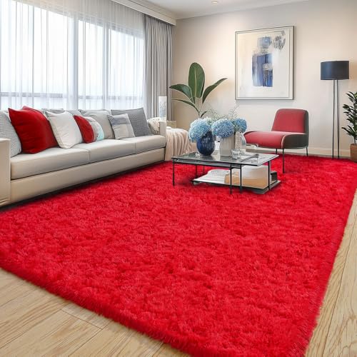Large Rug for Living Room 6x9 (Red / 6' x 9' (Rectangular))
