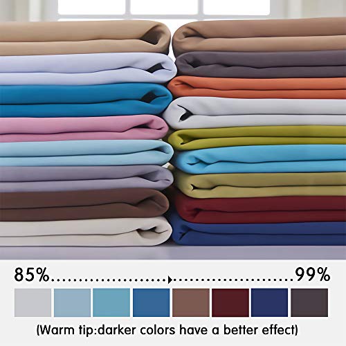 Room Darkening Curtains 52x63 inch Length Light Beige (Light Beige / 52"W x 63"L (Pack of 2))