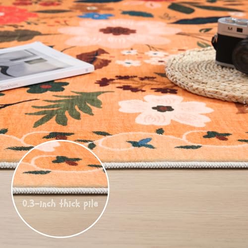 Door Mat 2x3 Area Rug Washable (Yellow Orange / 2' x 3' (Rectangular))