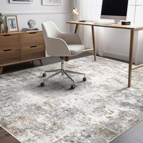 5x8 Area Rug Living Room Rugs Washable Neutral Brown Grey Carpet (Brown Grey / 5' x 8' (Rectangular))