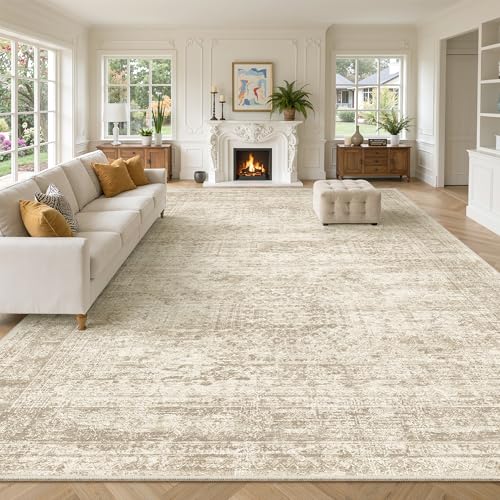 10x14 Area Rugs for Living Room Washable Rug Non (Beige / 10' x 14' (Rectangular))