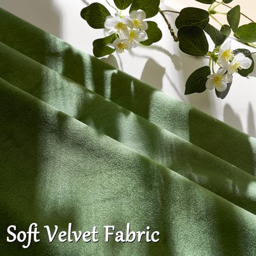Olive Green Velvet Throw Pillow Covers 18x18 Pack of 2 (Olive Green / 18" x 18" (Pack of 2))