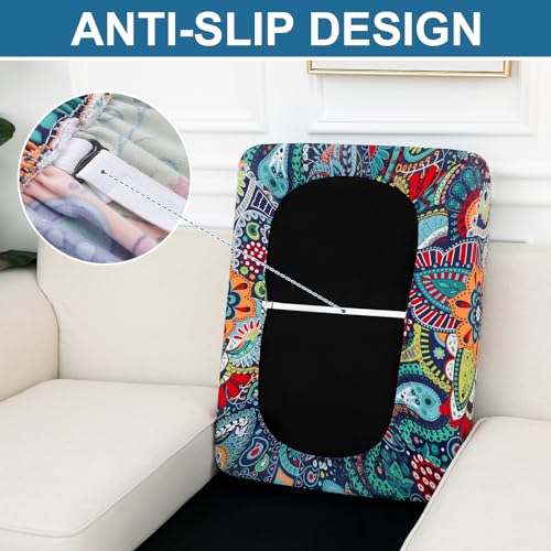 Printed Couch Cushion Covers (Blue Green / Seat 2 Pack)