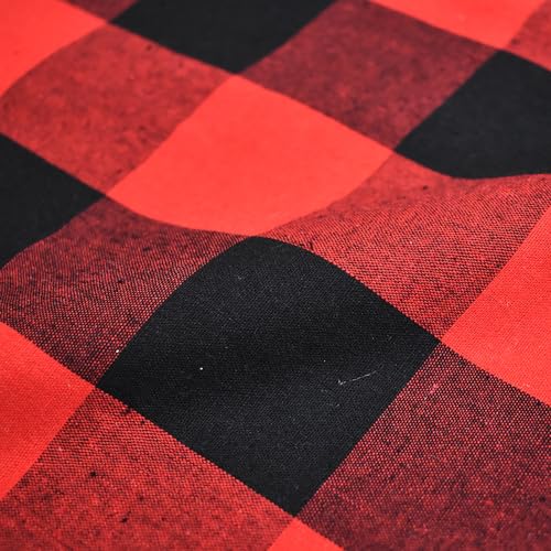 Curtains for Windows Treatment Buffalo Check Plaid Pattern Gingham 2 Panels Rod Pocket Red and Black Farmhouse Decor Curtains for Living Room 42 Inch Length 34"x42" (34"W x 42"L (Pack of 2) / Red and Black)