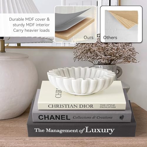 Decorative Books Set of 3 (Black-gray-beige / luxury)