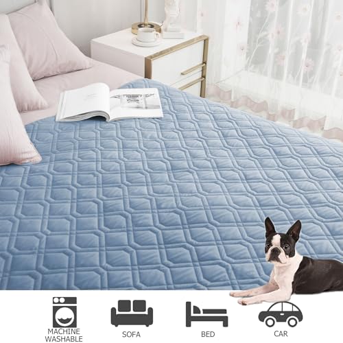 Waterproof Dog Bed Cover Pet Blanket for Furniture Bed Couch Sofa Reversible (40x50 Inch (Pack of 1) / Stoneblue+violetblue)