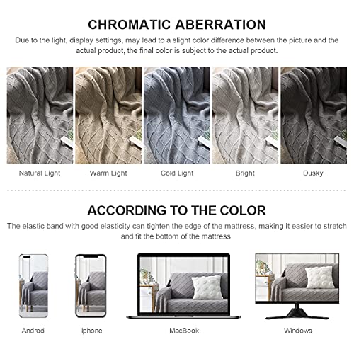Light Grey Throw Blanket 50x90Inch Boho Knit Soft Throw Bed Blanket (Light Grey / 50"x90")