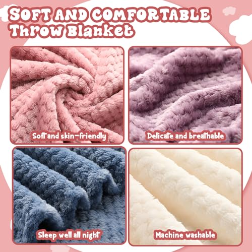 4 Pcs Fleece Throw Blanket (Fresh Colors)