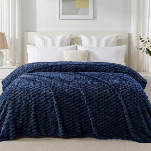 3D Fleece Twin Size Blanket for Bed (Navy Blue / Twin ( 60x80 IN ))