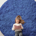 Navy Blue Round Rugs for Bedroom (8 Ft Round / Navy Blue)