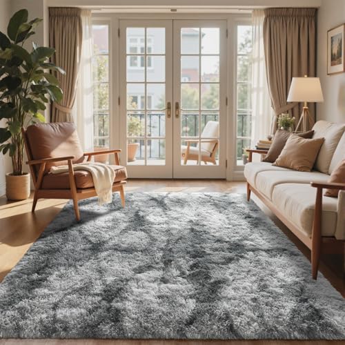 6x9 Ft Large Shag Rugs for Living Room Decor (Fc Grey 5sm04 / 6' X 9' (Rectangular))