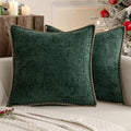 Christmas Decorative Couch Throw Pillow Covers 20x20 Dark Green (Dark Green / 20" x 20" (Pack of 2))