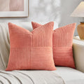 2 Packs Coral Decorative Throw Pillow Covers 16x16 Inch for Living Room Couch (Coral / 16" x 16" (Pack of 2))