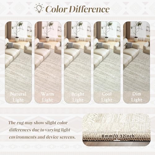 Washable Area Rug 5x7 (Ivory Beige / 5' x 7' (Rectangular))
